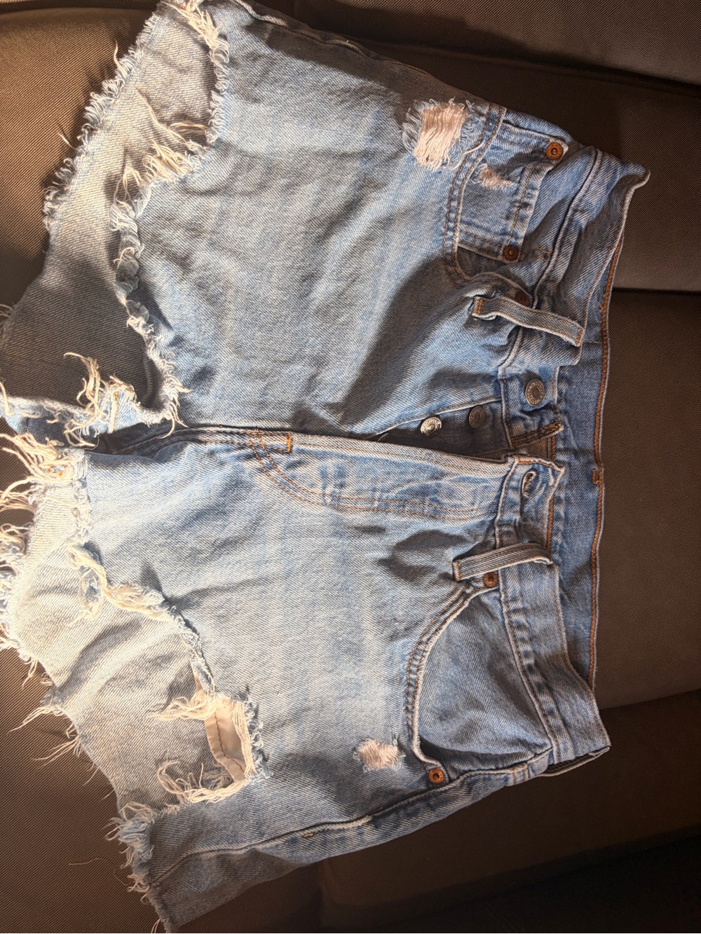 Levi's Women's 501 Original High-Rise Distressed Denim Shorts